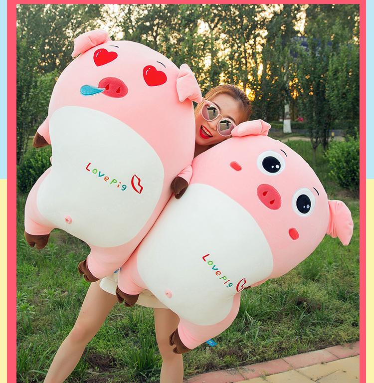 Gấu Bông Heo Hồng Love Pig, Lợn Love Pig Siêu Ngố Đáng Yêu (30cm----&gt;45cm) Gối Ôm Heo Love Pig Siêu Mềm Mịn, Êm Ái Hàng Cao Cấp