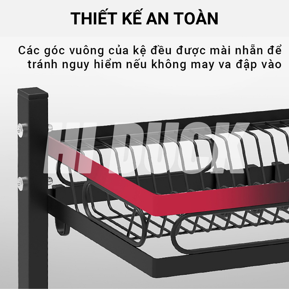 Kệ Để Chén Bát Đa Năng Chất Liệu Thép Carbon Cao Cấp Chống Gỉ Sét, Kệ Chén Nhà Bếp Thông Minh Tiện Ích Loại Đầy Đủ Phụ Kiện 95cm