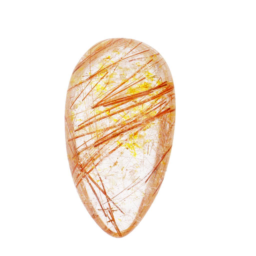 3-6pack Natural Gold Rutilated Quartz Crystal Pendant for DIY Pendant Jewelry
