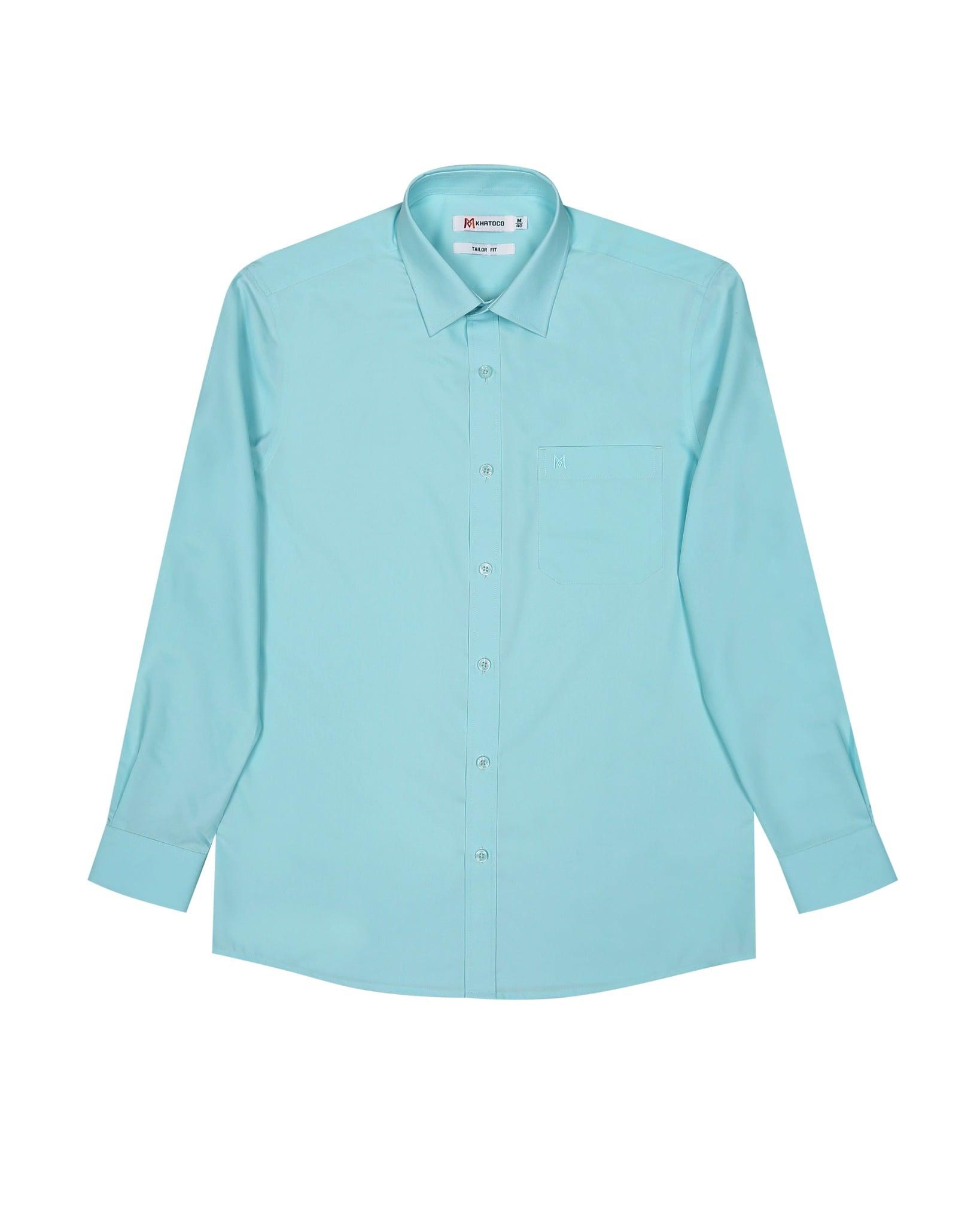 Áo sơ mi nam KHATOCO Tailor Fit dài tay A1MD360T1-CNMI442-2708-D