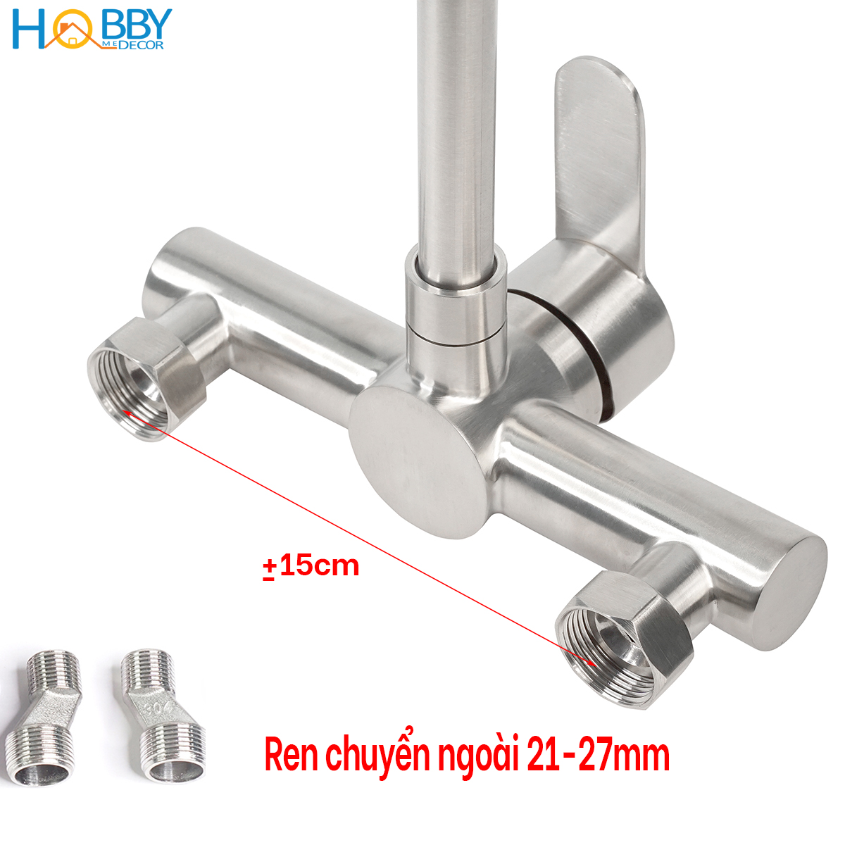 Vòi rửa chén nóng lạnh gắn tường Hobby Home Decor ANL3 inox 304 không rỉ sét