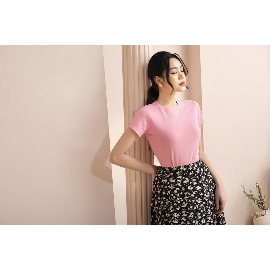 Áo phông cổ tròn basic, cotton co dãn 2 chiều mặc mát, thấm hút mồ hôi