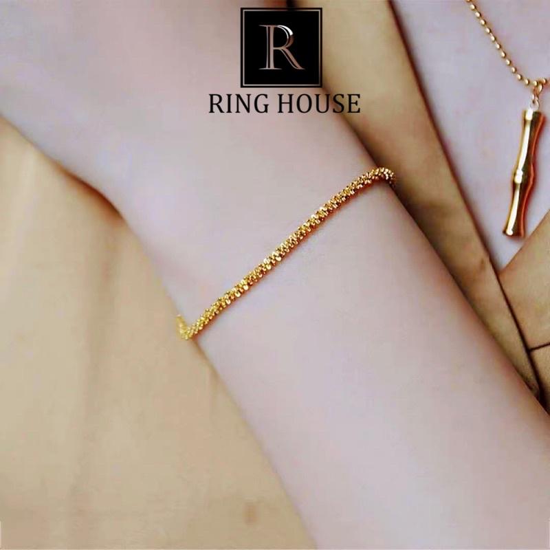 Vòng Tay Lắc Tay Nữ Titan Không Rỉ Gỉ Vàng Gold Sáng Đẹp Đơn Giản