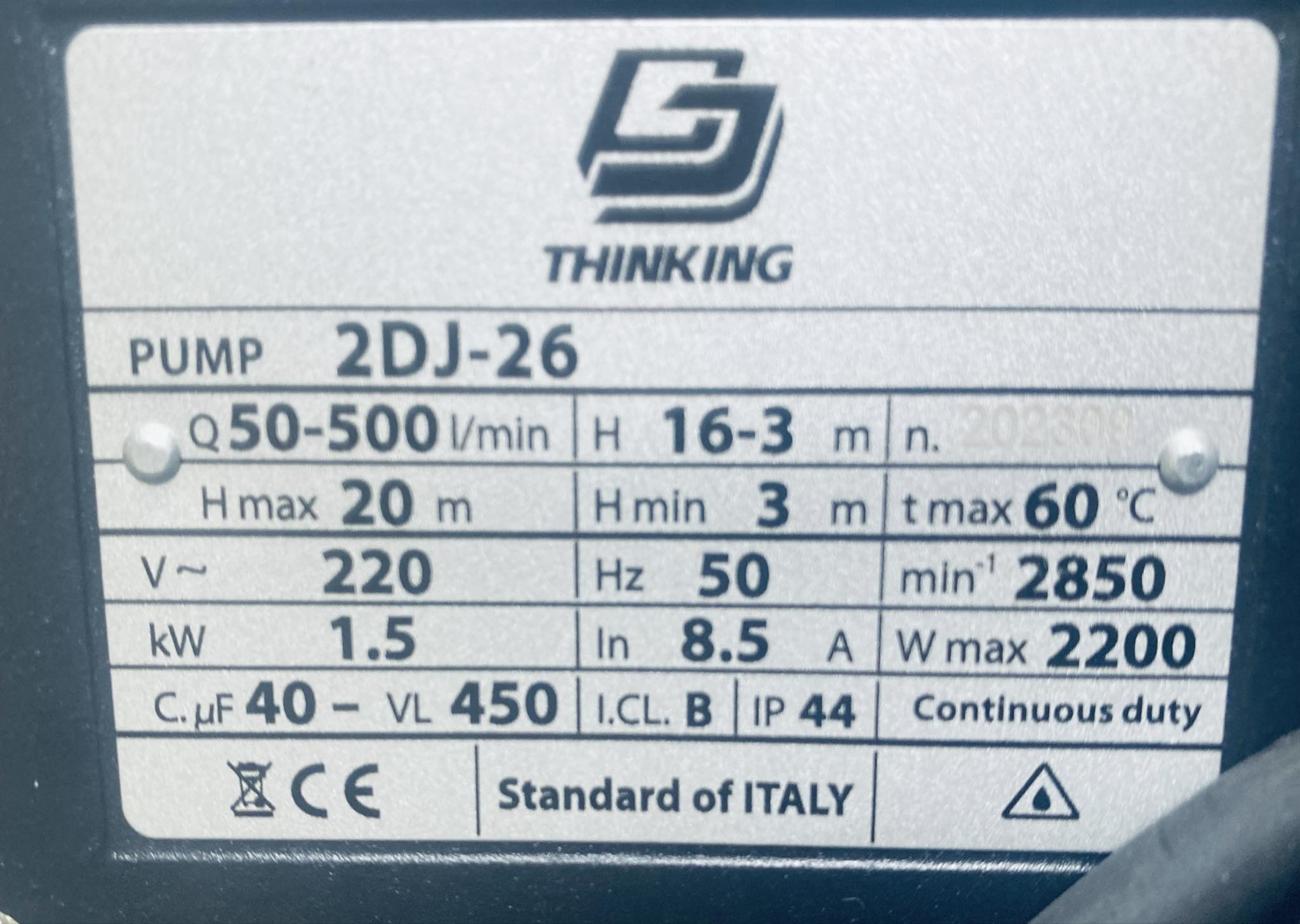 MÁY BƠM NƯỚC DK 1500W 2HP CHẤT LƯỢNG CAO, CÁNH ĐỒNG, TRỤC CỐT INOX, MOTO DÂY ĐỒNG. HỌNG HÚT XẢ 60MM