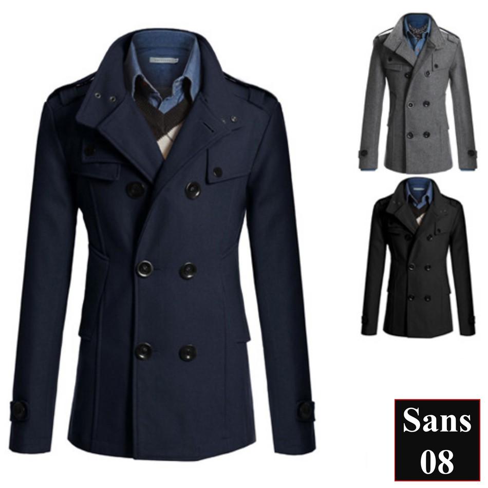 Áo Khoác Dạ Nam Dáng Ngắn Áo Dạ Nam Hàn Quốc Dáng Vừa Sans Shop Sans08