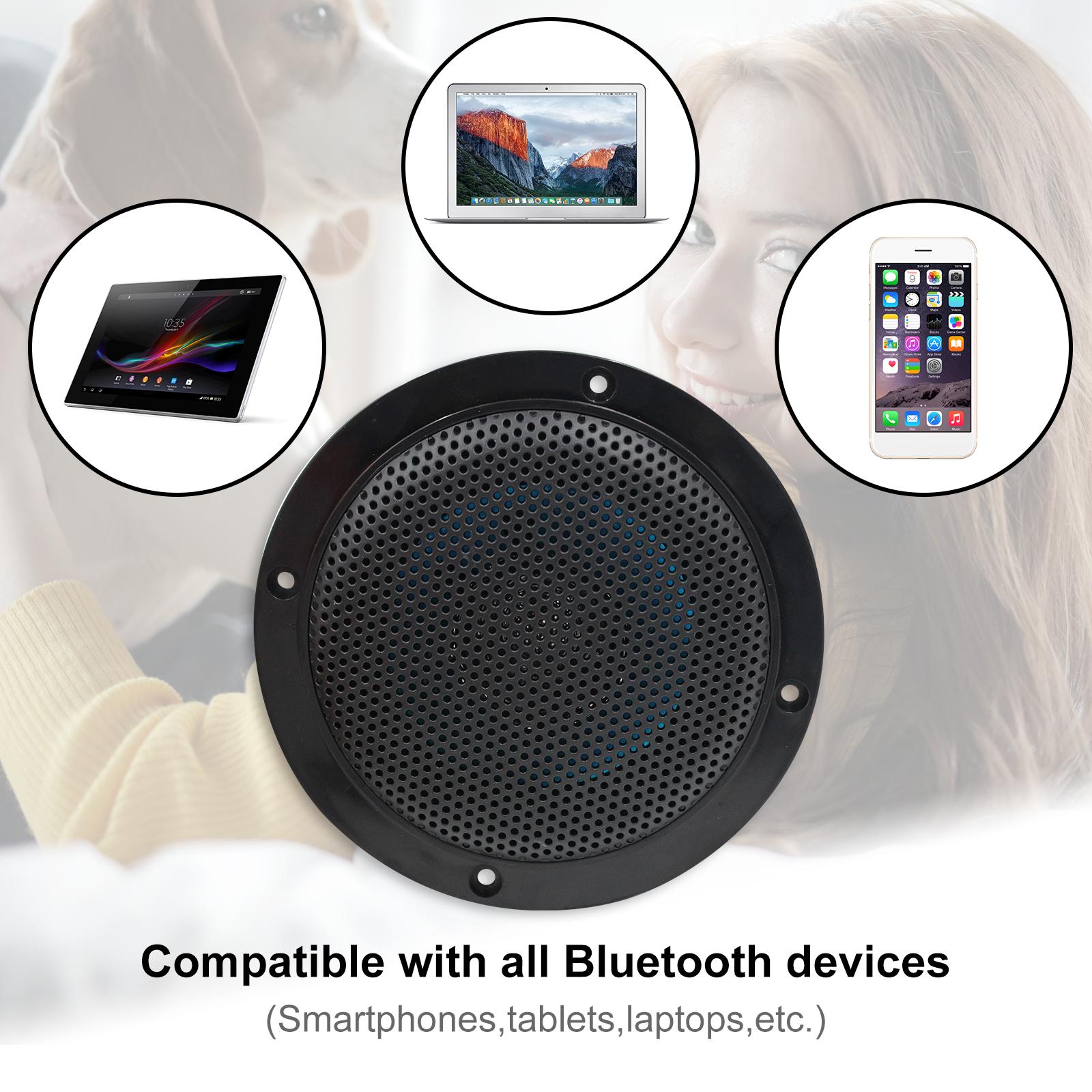 8Ohm 160W Phòng Tắm Bluetooth Âm Trần Hệ Thống Nhạc Nền Chống Nước Trong Âm Trần Cho Rạp Hát Tại Nhà 1 Color: BLACK Woofer Size/Full-Range Size: 4 inch UK Plug Set Type: Amplifier Sets