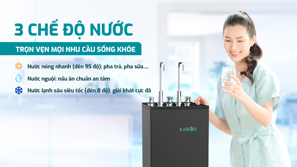 Máy lọc nước nóng lạnh RO Mỹ 11 lõi Karofi KAD-M68 - Giao trước lắp sau miễn phí toàn quốc - Bảo hành 36 tháng - Hàng chính hãng