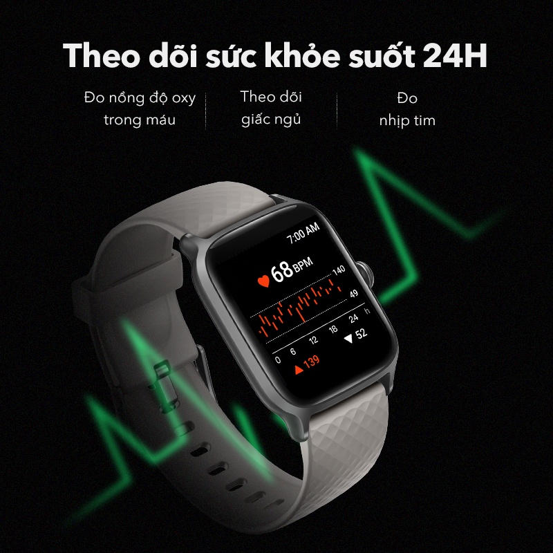 Đồng Hồ Thông Minh ACOME Smart Watch S1 Tiện Ích Chống Nước 5ATM Đo Nhịp Tim Thời Trang - Hàng chính hãng