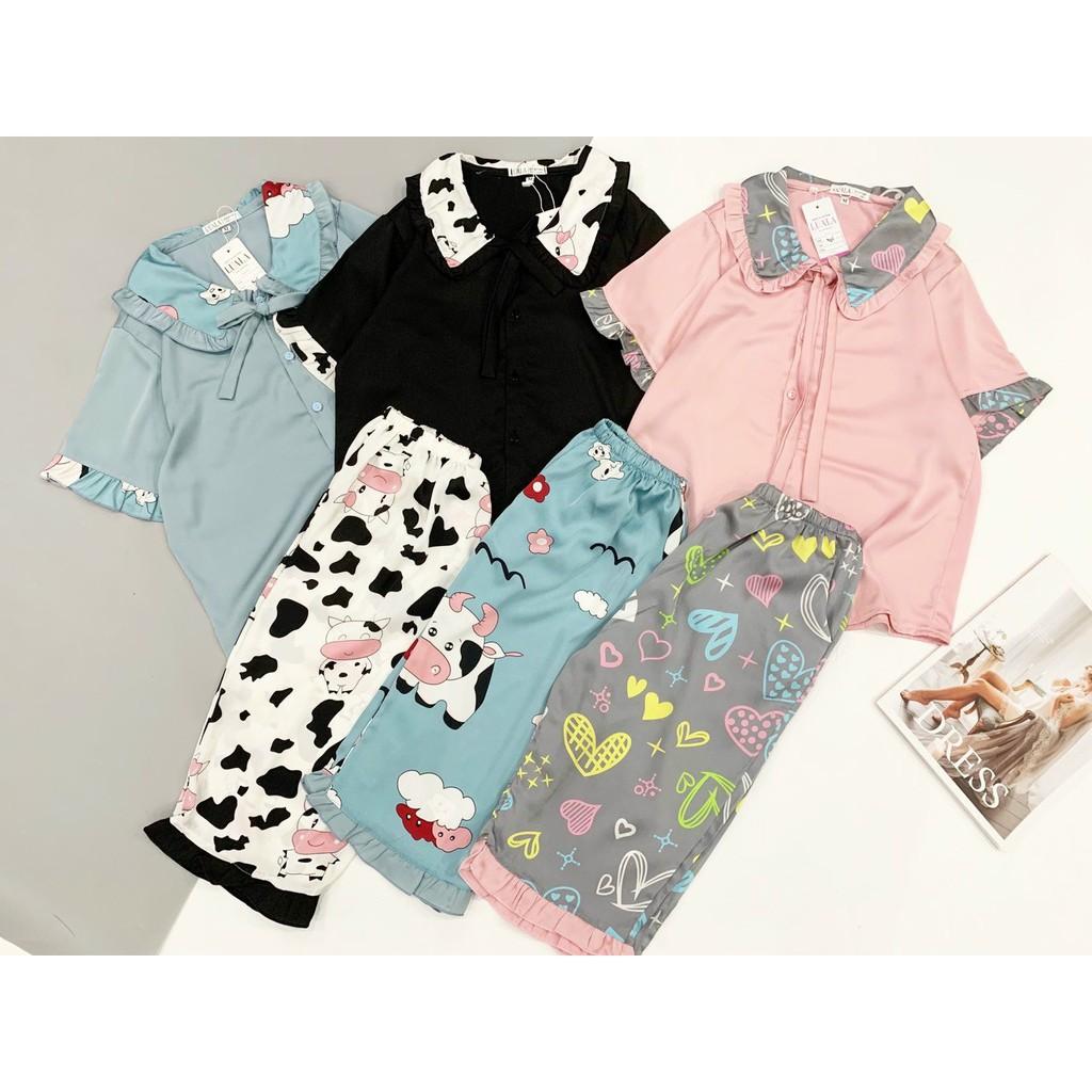 BÁN LỖ XIN ĐÁNH GIÁ 5 SAO Đồ ngủ nữ pijama, bộ mặc nhà, chất liệu lụa latin, mềm mịn, thấm mồ hôi, Sam pijama