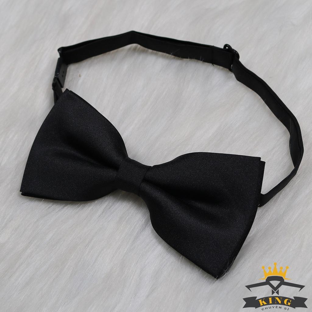 Nơ đeo cổ áo vest nam chú rể đen sang trọng cao cấp KING giá rẻ X31