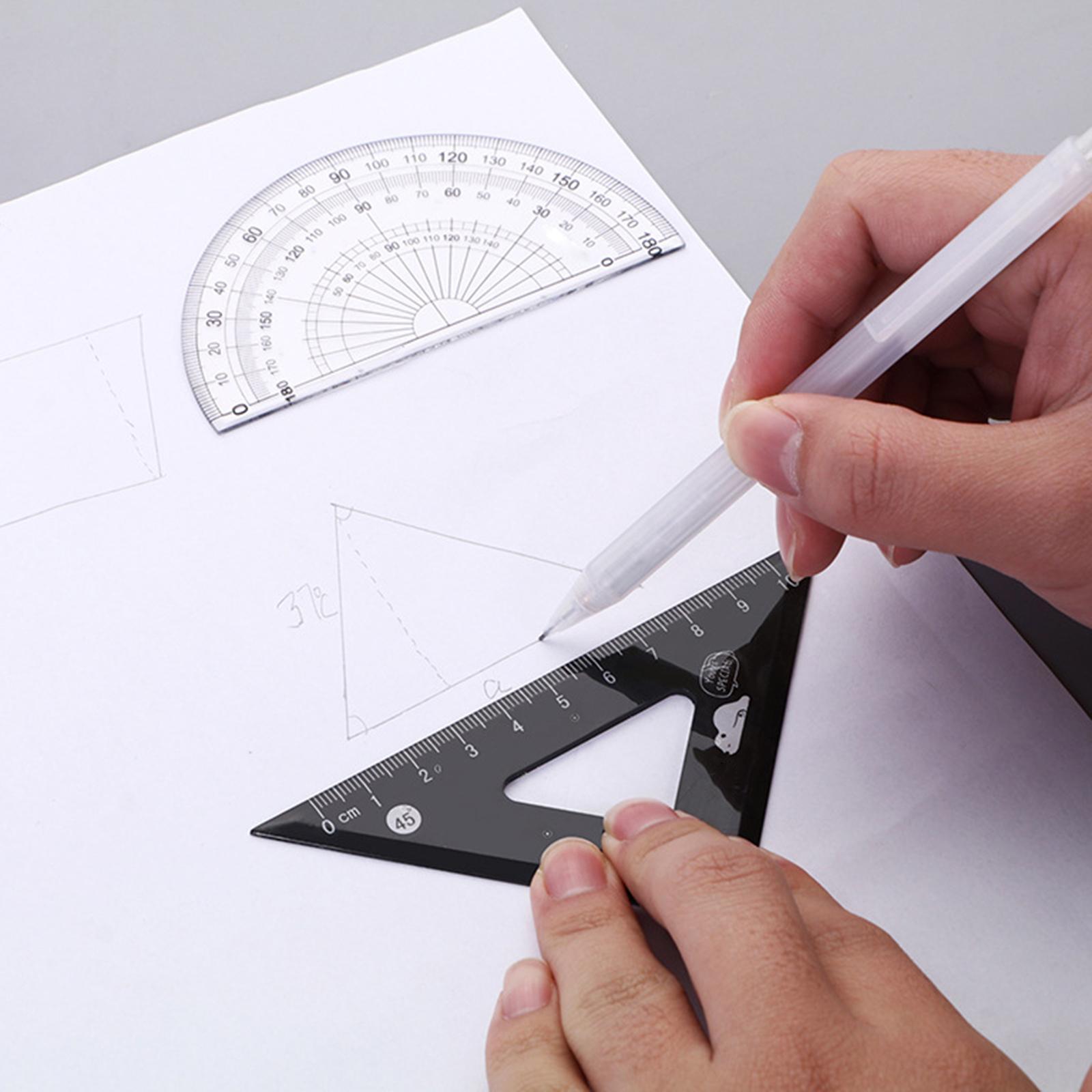 4x Geometry Math Ruler Measuring Tool Office Architects