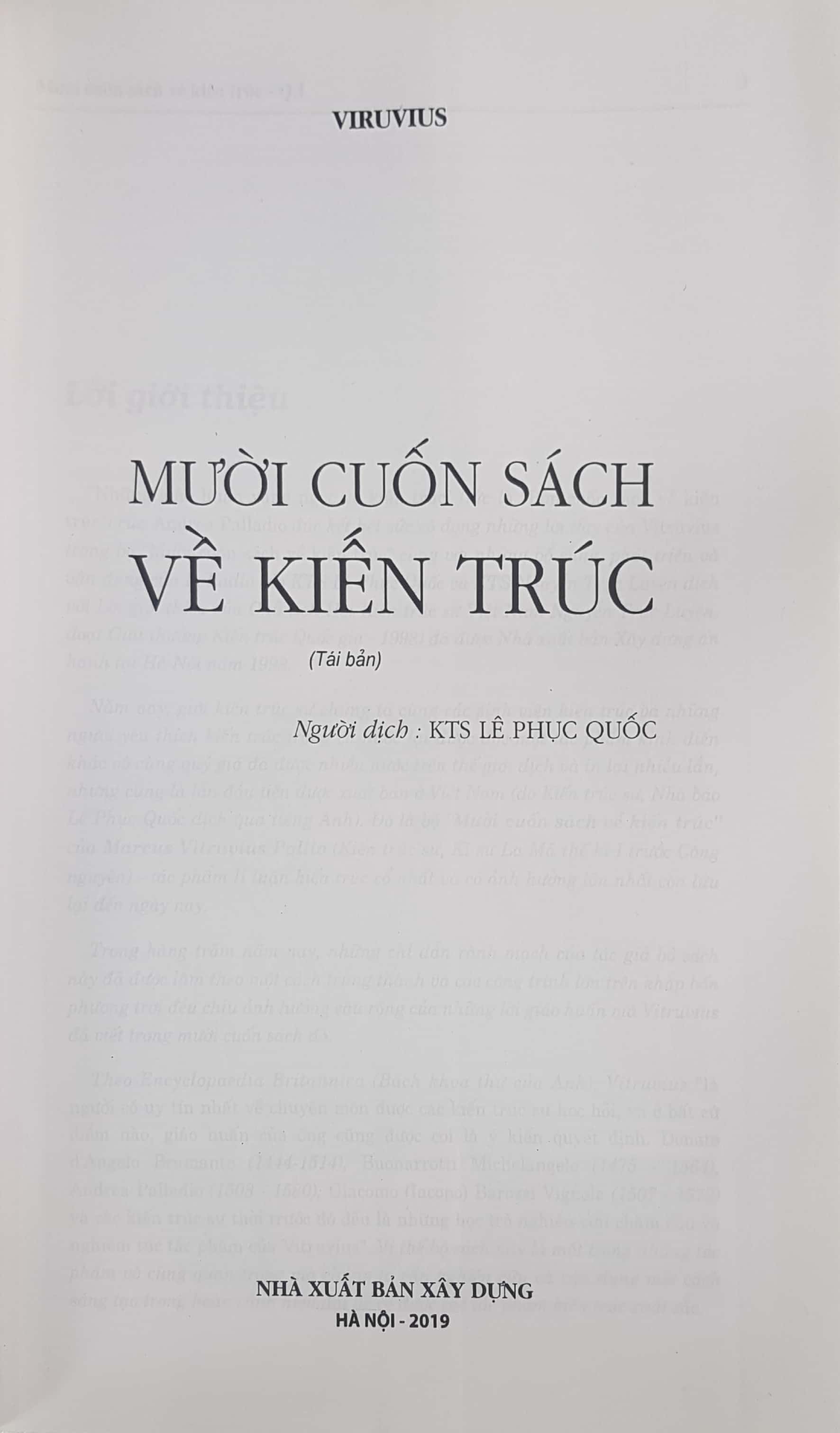 Benito - Sách - Mười cuốn sách về kiến trúc - NXB Xây dựng