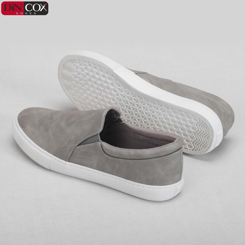 Giày Lười Sneaker Da Nam DINCOX C38 Đơn Giản, Lịch Lãm Grey