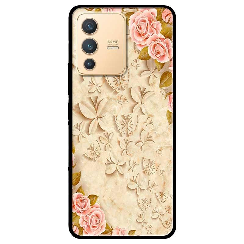 Ốp lưng dành cho Vivo V23 5G / S12 - Vivo Y15s / Y15A - Hoa Hồng Lá Vàng