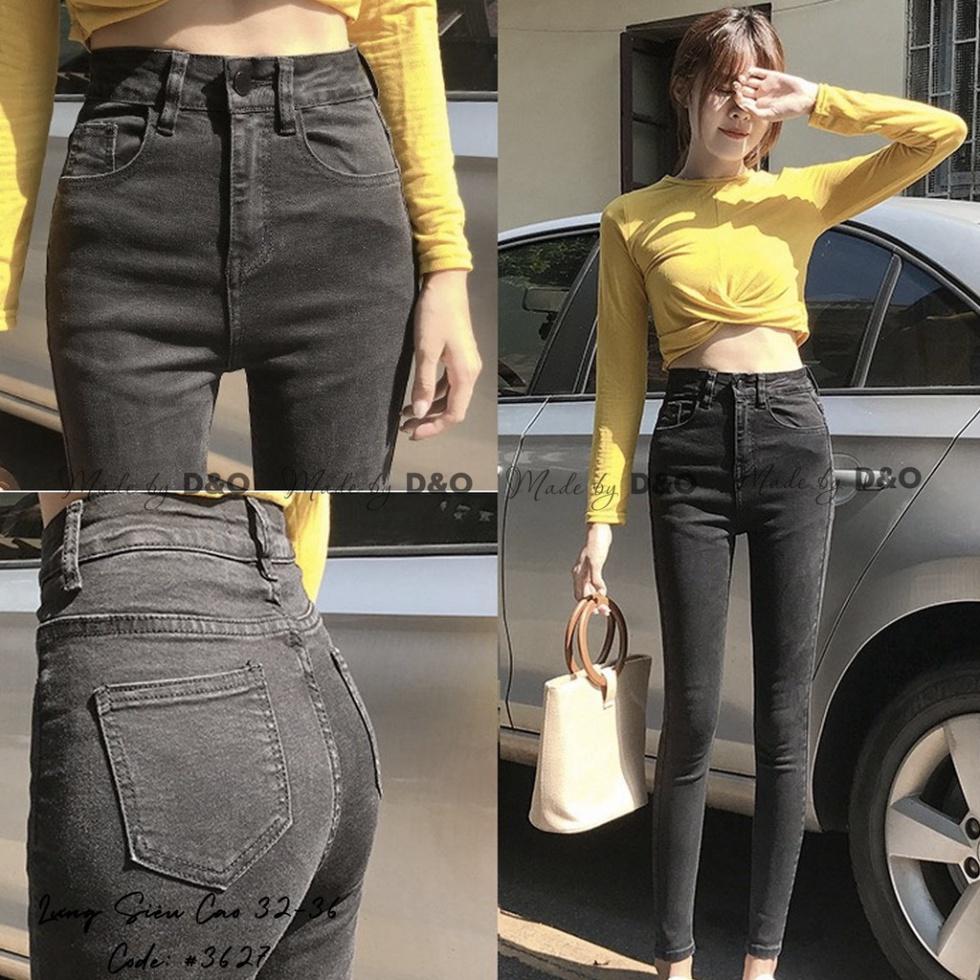 Quần Jeans Xám Trơn / Rách Gối Size ĐẠI - Lưng Cao - Hàng siêu co giãn QJ007