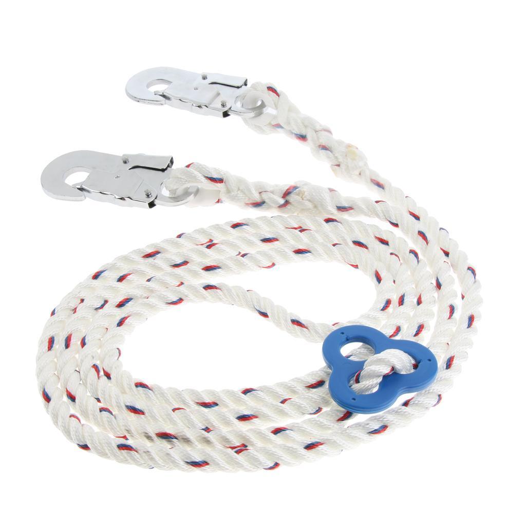 23KN Climbing Fall Protection Lanyard Harness Rope Belt with Carabiner Outdoor Sports Accessories