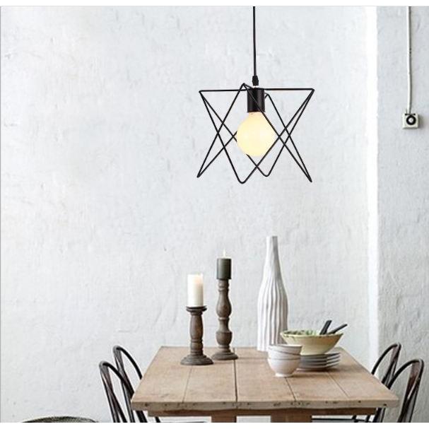 COMBO BỘ 3 ĐÈN THẢ SAO TRANG TRÍ KHUNG SẮT SƠN TĨNH ĐIỆN - KÈM BÓNG LED CAO CẤP