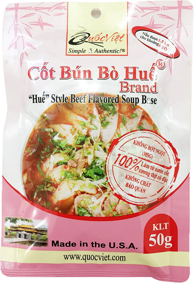 COMBO 2 gói Gia vị Cốt Bún Bò Huế Quốc Việt - 2 x 50g - gia vị nấu đủ 4 tô mỗi gói - VN10502