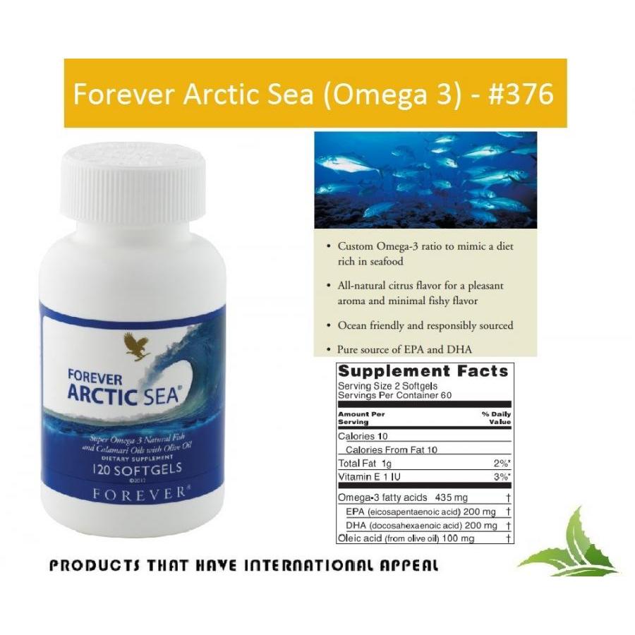 Combo 2 hũ Forever Arctic-Sea (#376) – kết hợp độc đáo EPA+DHA+Olei Acid+…(120 viên/hũ)