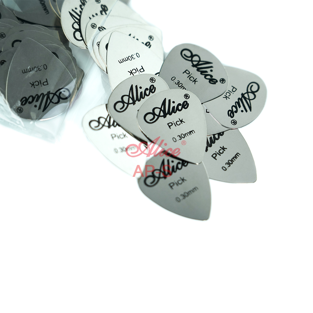 Miếng gảy đàn/ Picks/ Pick Guitar, Bass, Ukulele - Alice AP-S Stainless Steel - Thép không gỉ - Độ dày 0.03mm - Hàng chính hãng