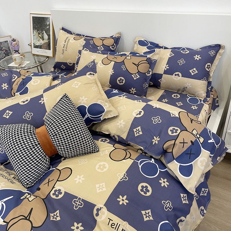 Bộ chăn ga gối cotton LIDACO PL1 - Bear rich SP001472