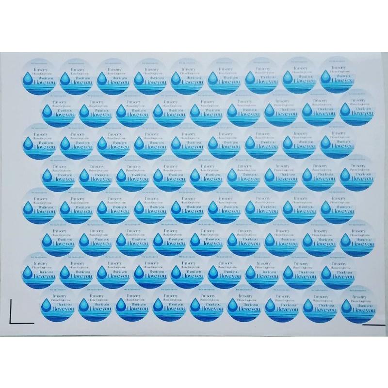 72 Giọt Nước Lam Thủy - Logo Halfcut tròn 3cm chống thấm bề mặt