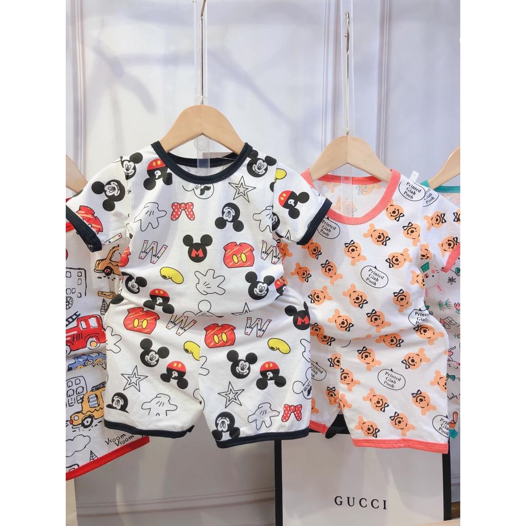 Bộ Cộc Tay In Hình Xinh Xắn Cho Bé Chất Cotton Siêu Mềm