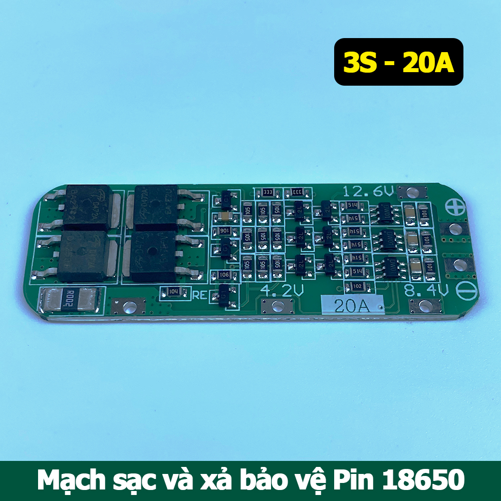 Mạch 3S sạc cân bằng và bảo vệ pin 18650 12V 20A Li-ion có tính năng AUTO Recovery