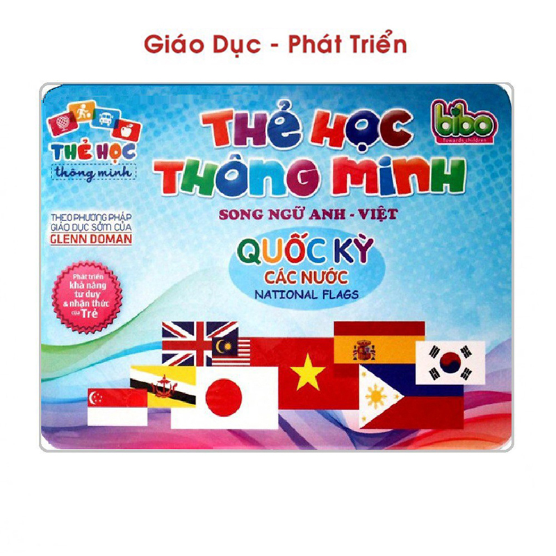 Thẻ học thông minh Flashcard - Bộ thẻ Glenn Doman Cờ Các Nước