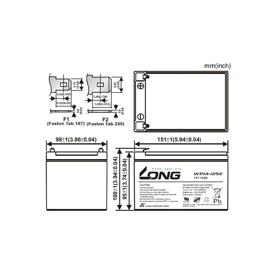 Ắc Quy Khô Globe 12V 7.5Ah WP7.5-12 -