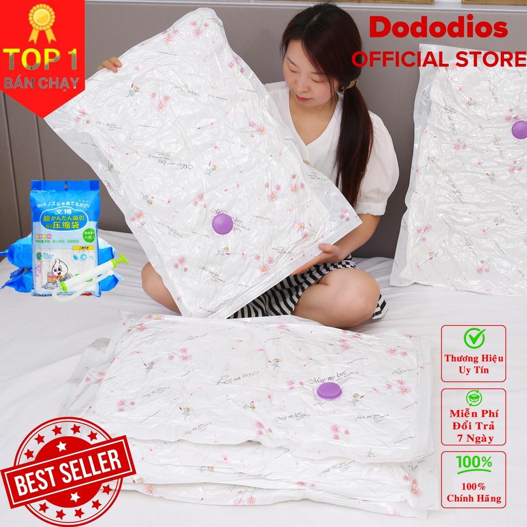 Bộ 8 túi hút chân không đựng chăn màn quần áo tặng kèm bơm tay cao cấp dododios