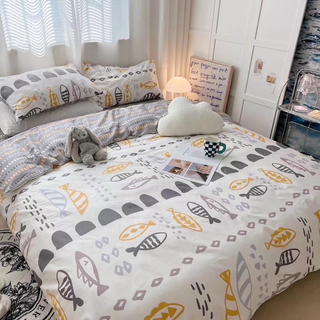 Bộ chăn ga gối Cotton Living 100% Nhànhím_Bedding đủ size giường nệm 1m2 đến 2m*2m2