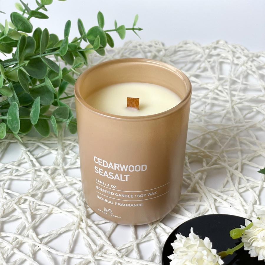 Nến thơm Cedarwood Seasalt - Manor Candle, size 4 oz 114g
