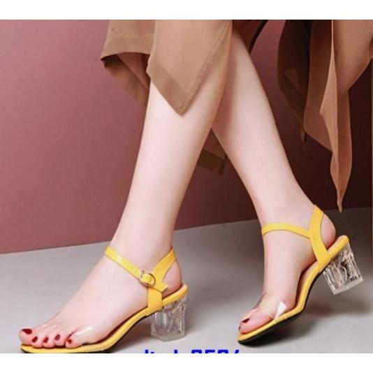 Giaỳ sandal bản ngang quai trong gót vuông 5 phân big size 40 41 42 43 44