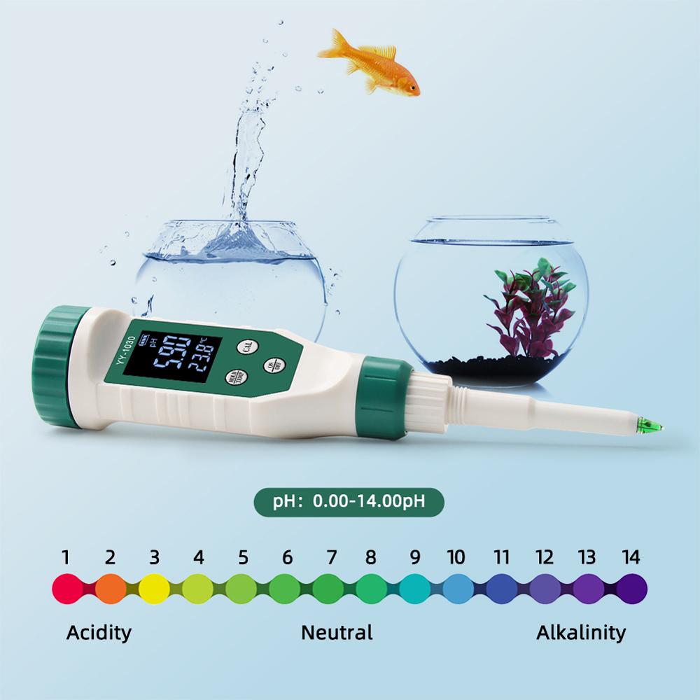 Digital Food 0.00-14.00 PH Meter High Accuracy Sensors Intelligent Temp Acidity Tester BT Mobilephone APP Control for Brewing Fruit Cheese Meat Canning