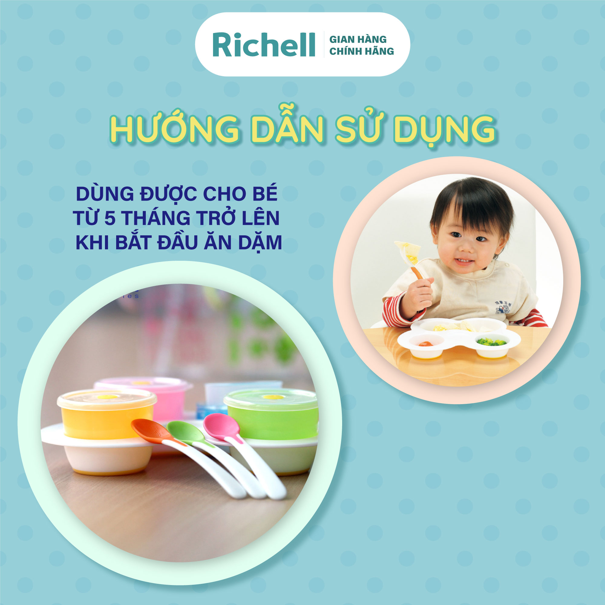 Bộ ăn dặm khởi đầu Richell Nhật Bản | Baby