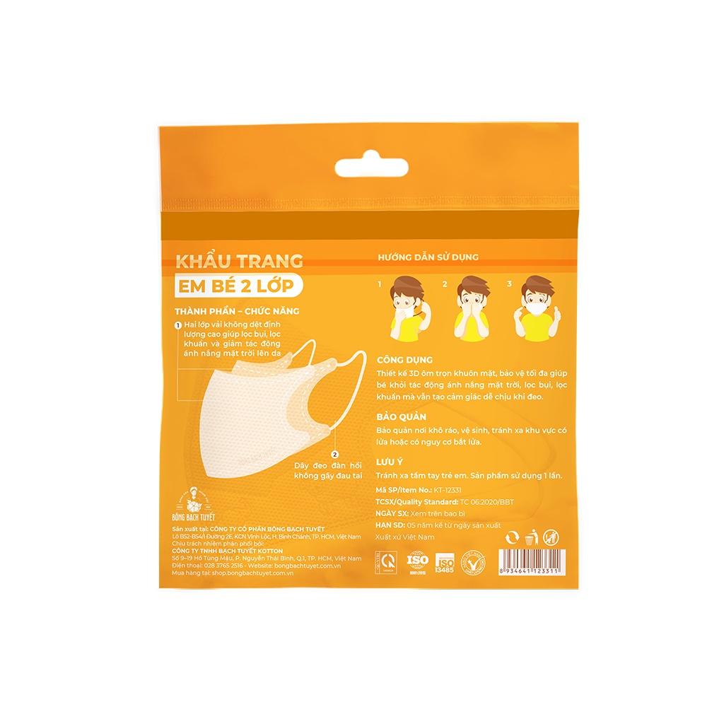 Khẩu trang Bông Bạch Tuyết Trẻ Em bé 2 lớp 1 - 5 tuổi