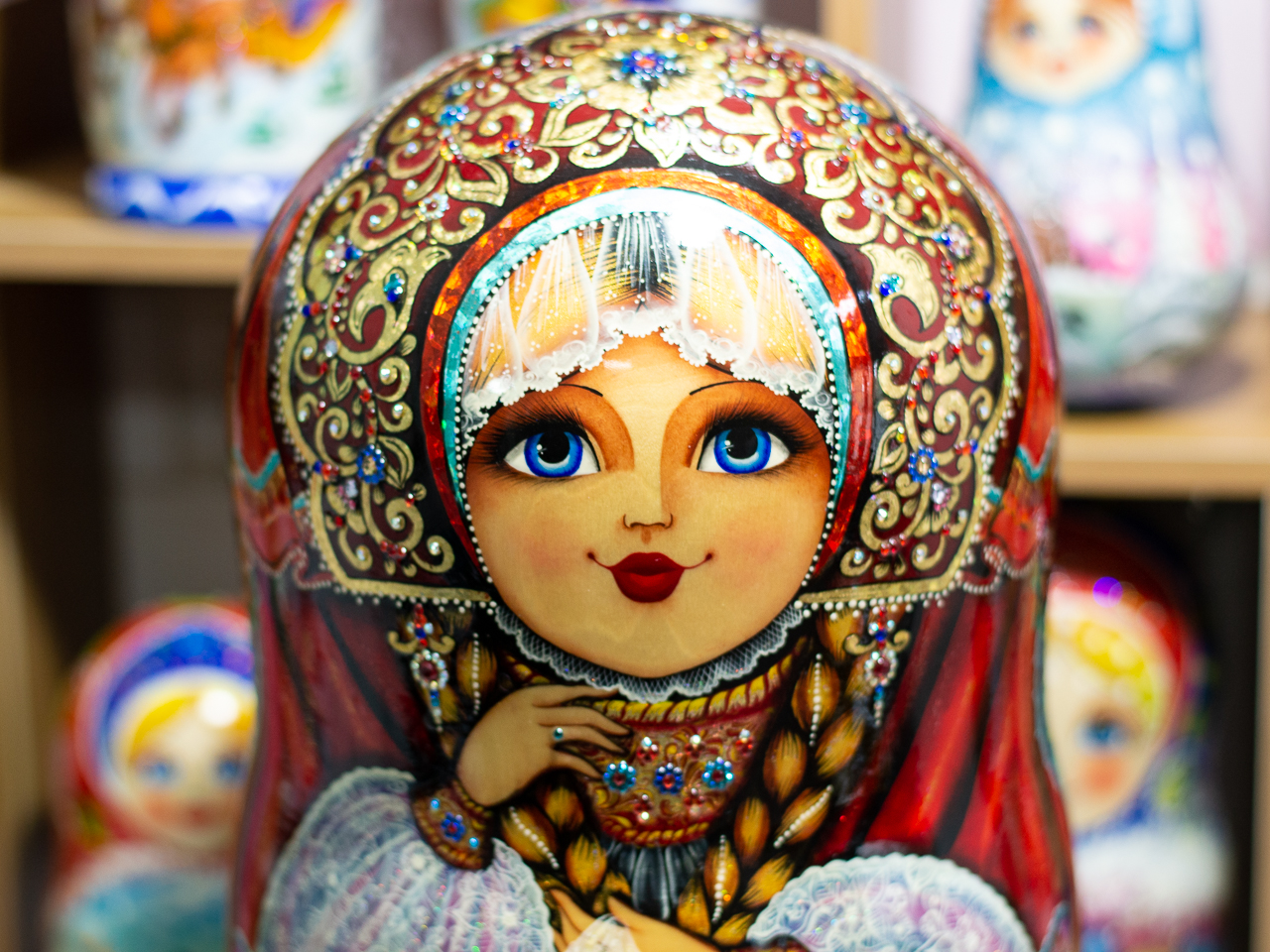 BỘ BÚP BÊ NGA MATRYOSHKA CỠ LỚN 30 LỚP CAO 50CM HOA VĂN "PHONG CẢNH NƯỚC NGA" CỰC ĐẸP, ĐỘC ĐÁO VÀ SANG TRỌNG
