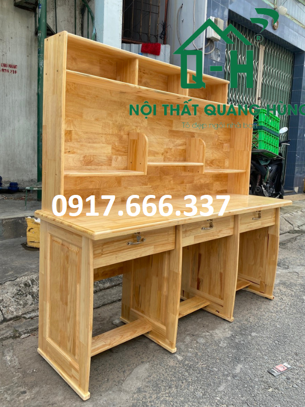 BÀN HỌC SINH GỖ THÔNG - 3 CHỔ NGỒI DÀNH CHO BÉ