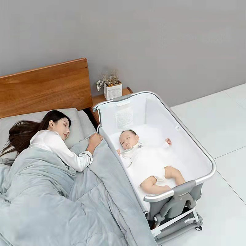 Nôi di động đa năng bập bênh, cũi kề giường nâng hạ độ cao, gấp gọn, cho bé 0-3 tuổi, mang đi kèm túi xách