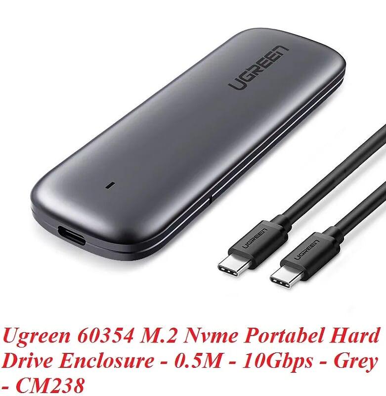 Ugreen UG60354CM238TK 10gbps box ssd m.2 nvme màu xám - HÀNG CHÍNH HÃNG