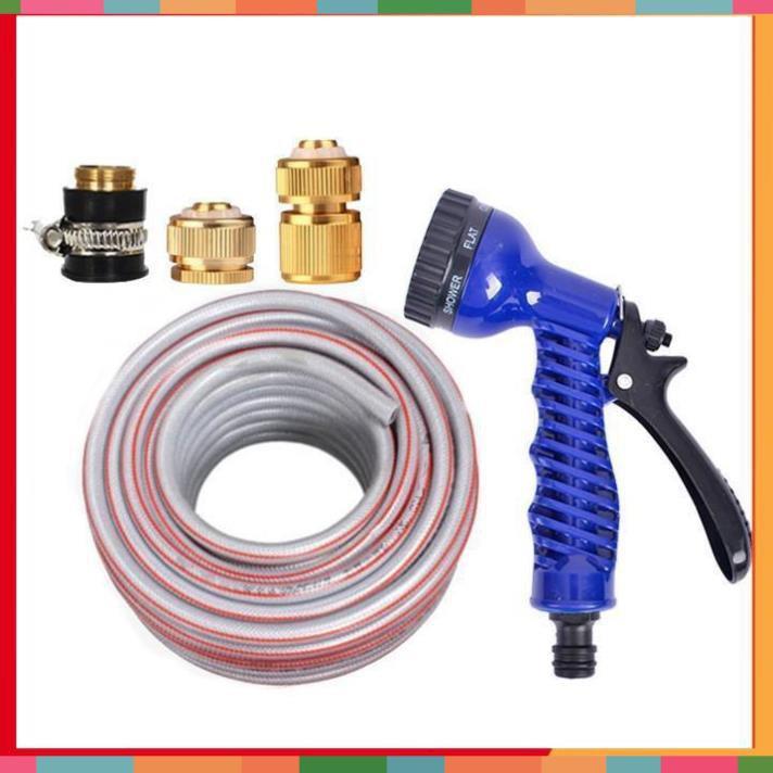 Bộ dây tăng áp 3 lần vòi xịt nước rửa xe, tưới cây loại 15m 206843