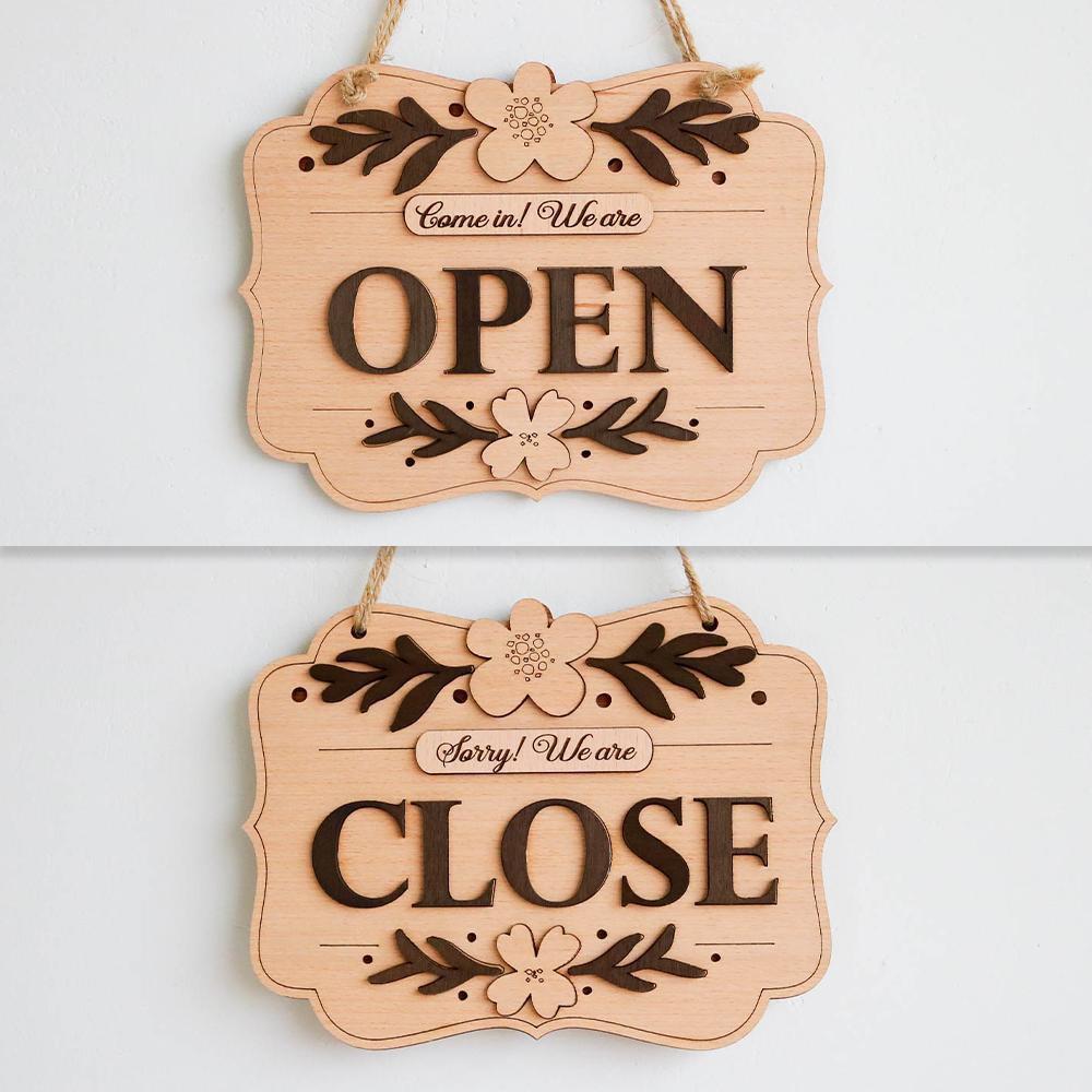 Bảng gỗ OPEN CLOSE 2 mặt nhiều mẫu