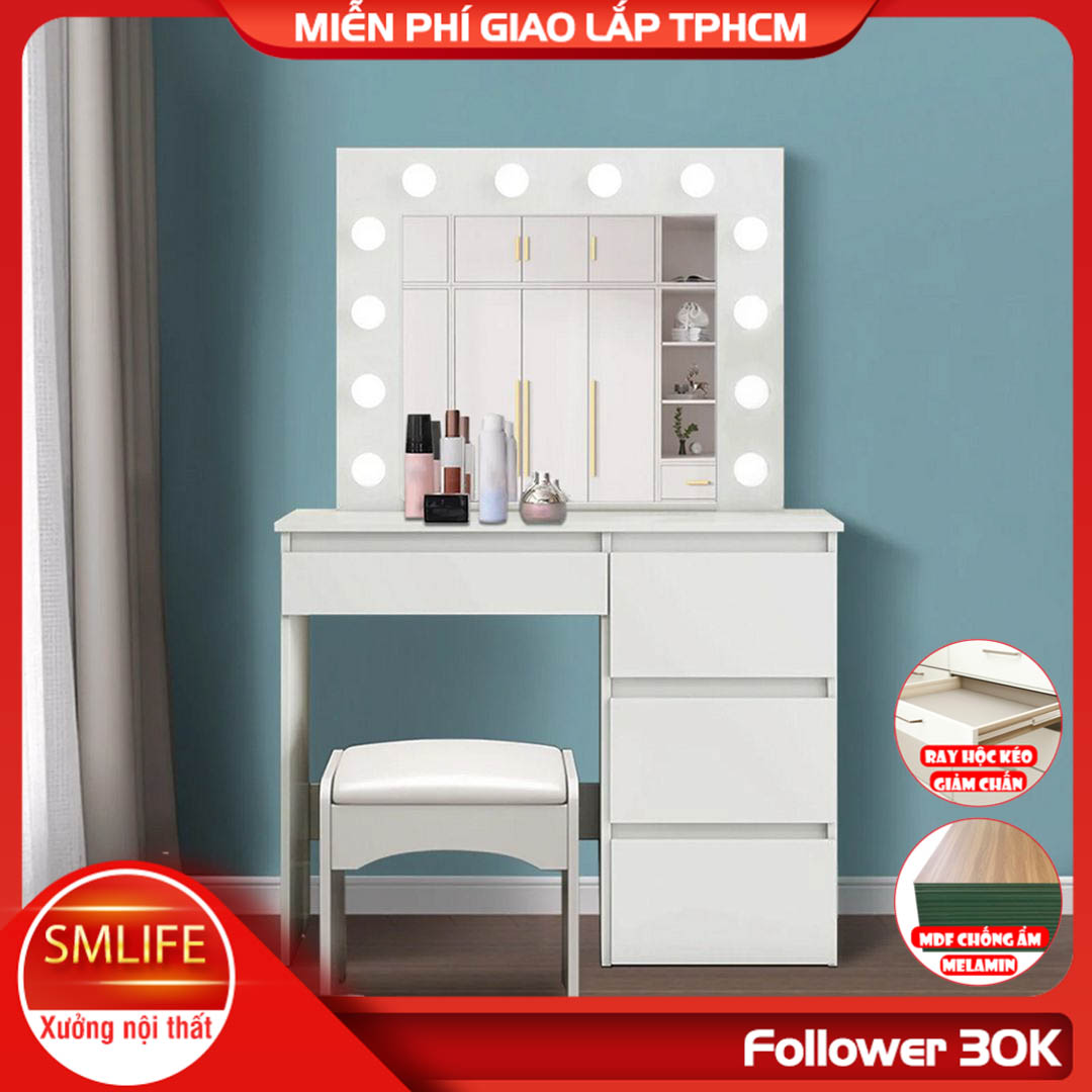 Bàn trang điểm có gương đèn LED SMLIFE Medico