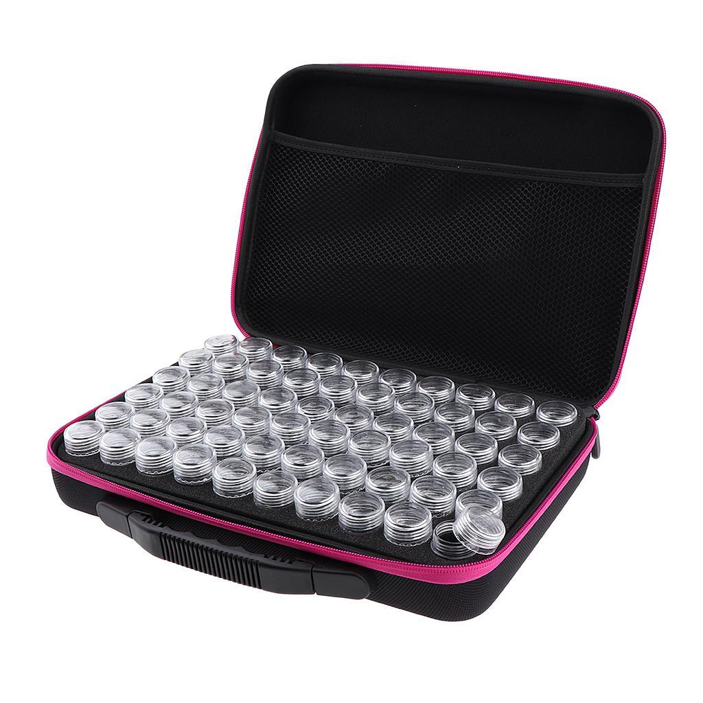 60 Grids 10ml Mini Empty Nail Powder Eye Shadow Grafts Bottles Storage Case