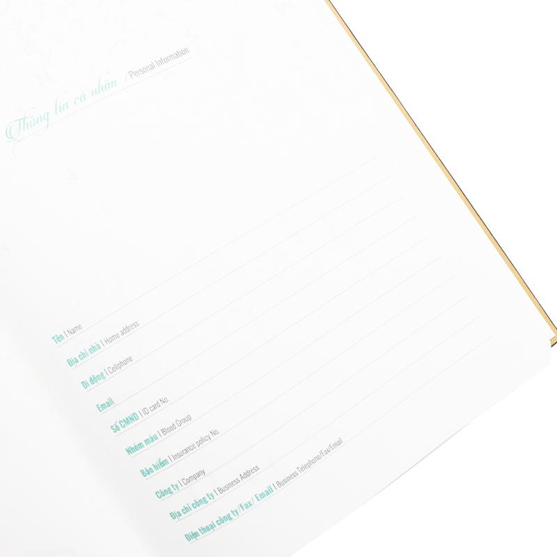 Sổ Bìa Da Kẻ Ngang Có Chấm 200 Trang 80gsm - The Sun ST 03-23 - Màu Đen