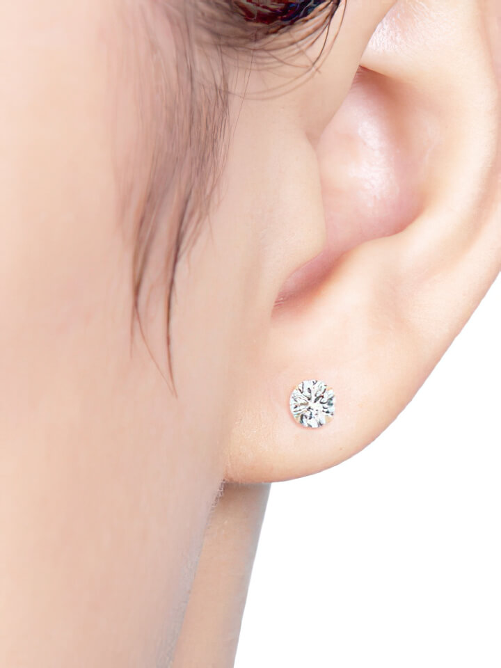 Press Piercing White CZ - MOON Jewelry