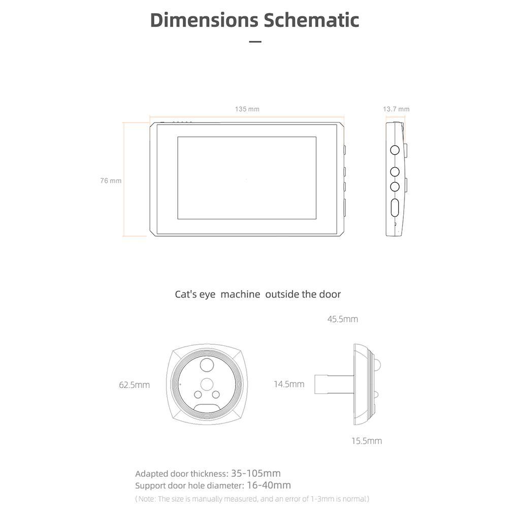 Door Peephole Viewer  Night  with Chime for Office