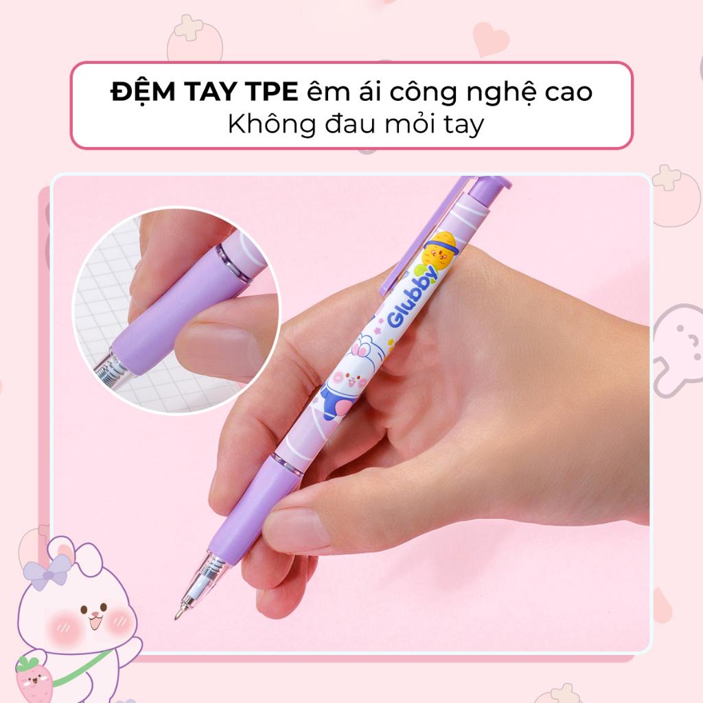 Bút Gel Glubby Butter 0.5 mm - Thiên Long GELB-046 - Mực Xanh - Thân Hồng