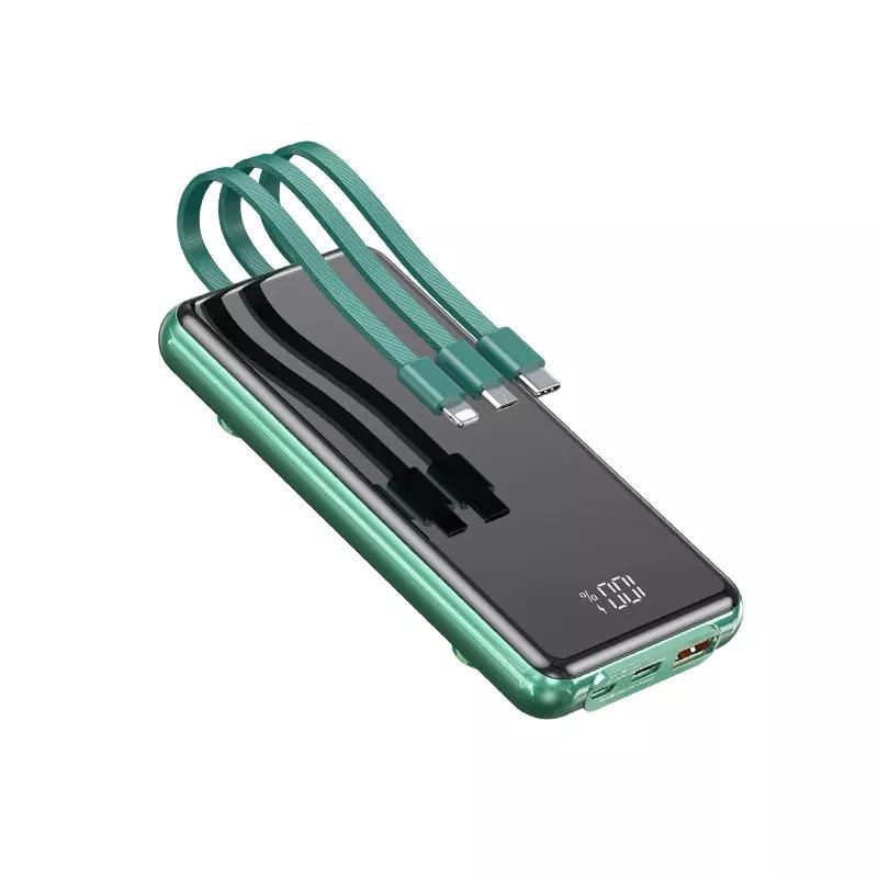 Pin dự phòng sạc nhanh Remax RPP-218 dung lượng 10000mAh QC và PD 22.5W - tích hợp 3 dây sạc thông dụng - Hàng Chính Hãng